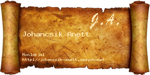 Johancsik Anett névjegykártya