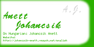 anett johancsik business card